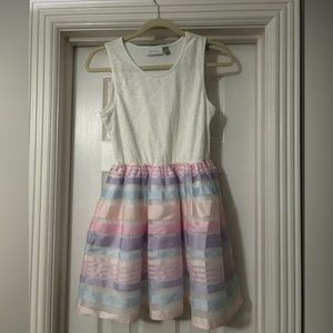 Pink, Blue, and White Dress